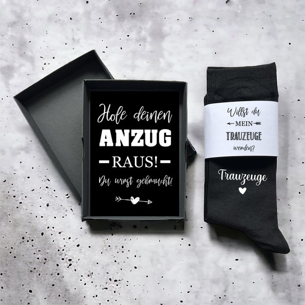 Trauzeuge Socken mit Geschenkbox - Willst du mein Trauzeuge sein? Hochzeitssocken