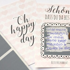 Rubbelkarten für die Hochzeit "Oh happy day"