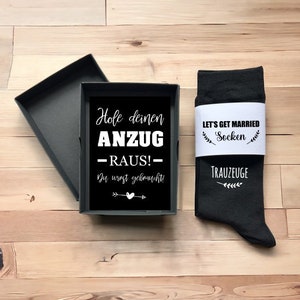 Trauzeuge Socken mit Geschenkbox Willst du mein Trauzeuge sein Hochzeitssocken Variante 3