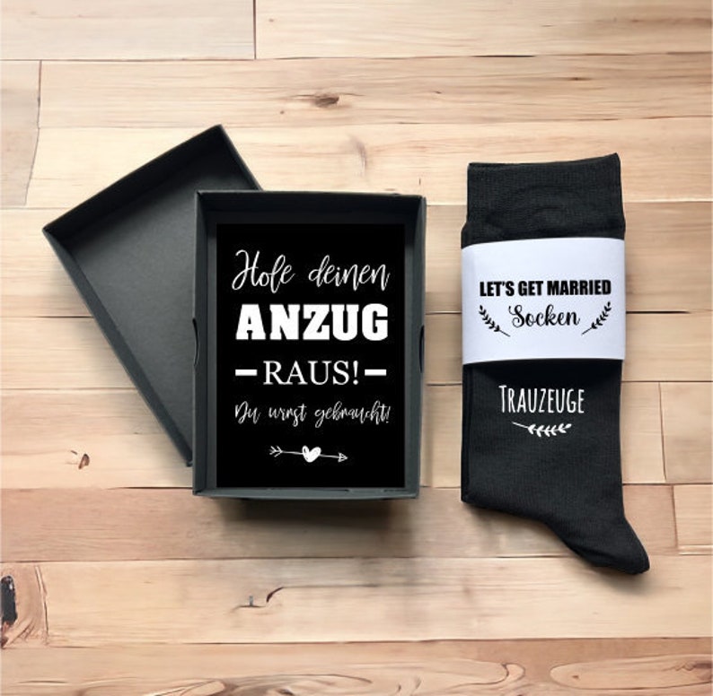 Trauzeuge Socken mit Geschenkbox Willst du mein Trauzeuge sein Hochzeitssocken Variante 3