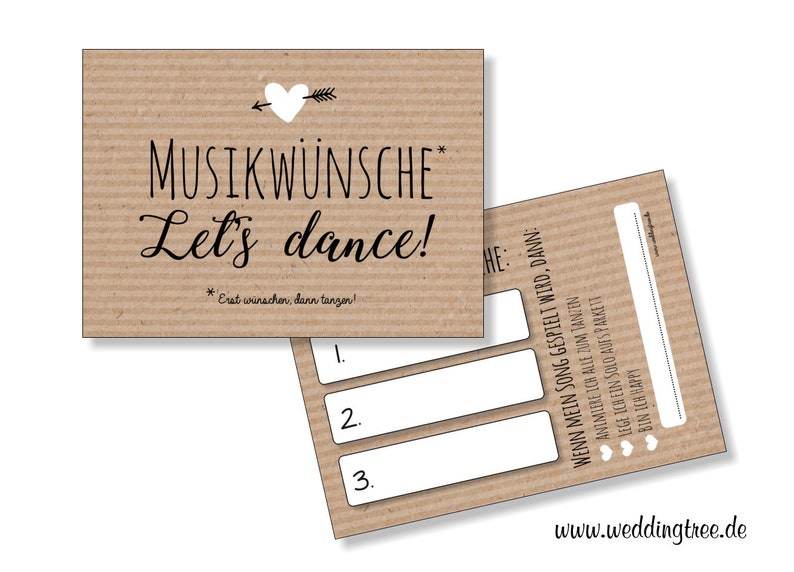 Musikwunschkarten zur Hochzeit Musikwünsche für den DJ Kraftpapier Bild 2