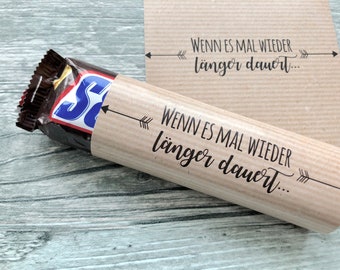 Chocolate banderoles "If it takes longer again" - kraft paper