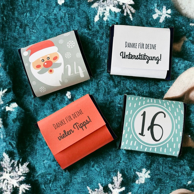 Advent calendar COLLEGINE filled with 24x THANK YOU Christmas time, DIY, print template, self-love image 7