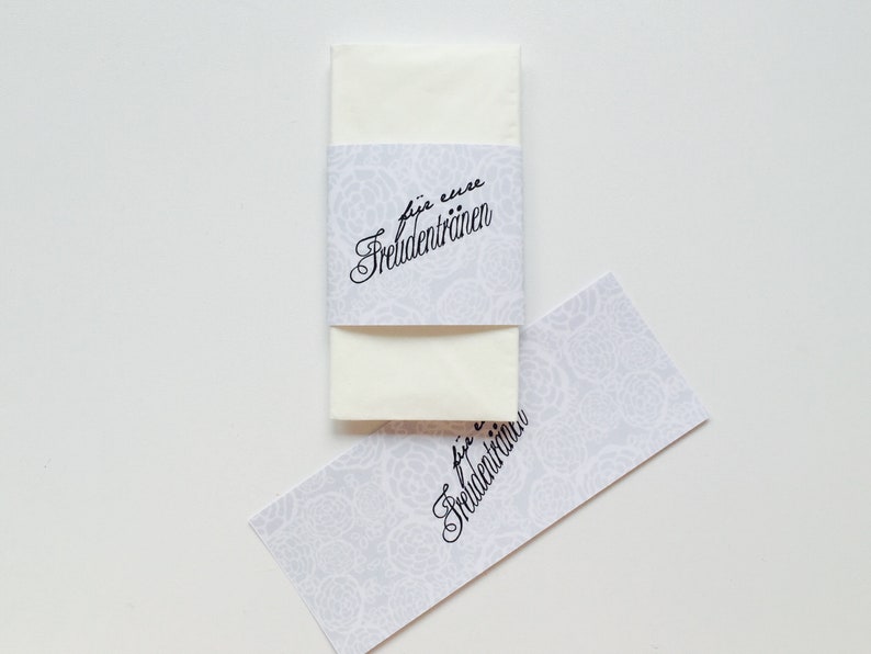 Handkerchief bands as wedding decorations for tears of joy image 3