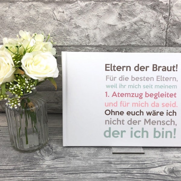 Hochzeitsgeschenk Buch Eltern der Braut - Erinnerungsalbum