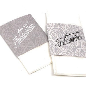 Handkerchief bands as wedding decorations for tears of joy
