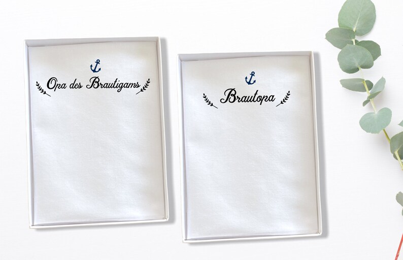 Handkerchief for the Bride's Opa Set Opas Brautpaar