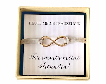 Gift for the maid of honor bracelet infinity sign in gift box