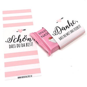 Chocolate banderoles &quot;Beautiful that you&#39;re there&quot; - pink/white