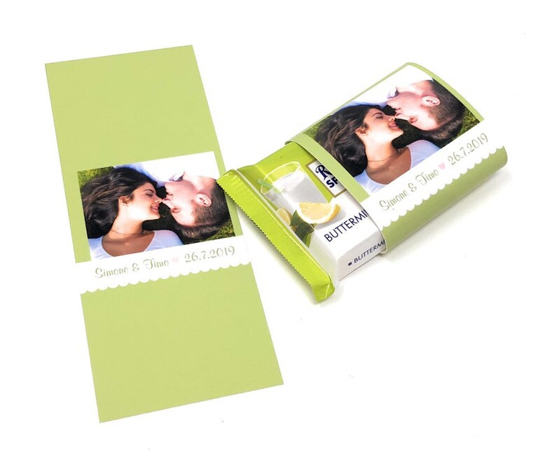 Personalized chocolate banderoles green image 1