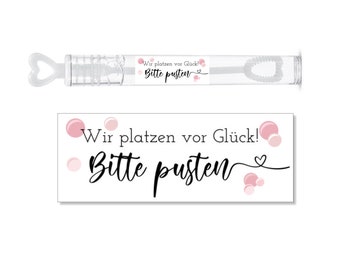 Aufkleber für die Hochzeit | SEIFENBLASEN | Bitte pusten