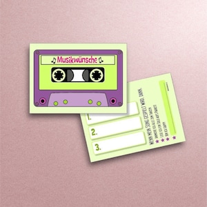 Bruiloft muziek wenskaarten - cassette - bruiloft decoratie