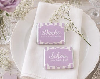 Papierki czekoladowe „Cieszę się, że tu jesteś” | Upominek czekoladowy na przyjęcie | Chrzciny, Komunia, Bierzmowanie, Ślub, Pierwszy dzień szkoły