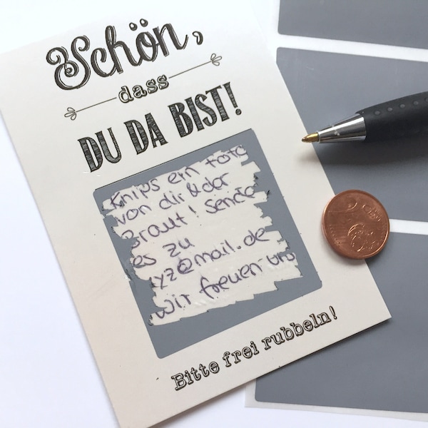 Rubbelkarten für Hochzeiten "Schön, dass du da bist" - Perlmut