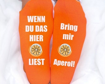 Fête des Mères - Chaussettes cadeau temps-mort "Bring me Aperol", chaussettes détente, dicton