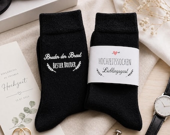 Socks for the bride's brother at the wedding, a gift to keep feet warm