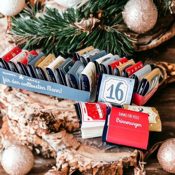 Adventskalender MANN EHEMANN Freund gefüllt mit 24x DANKE Weihnachtszeit, Selbermachen, Druckvorlage