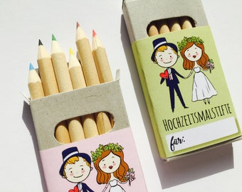 Crayons for the wedding, guest gift wedding, children at the wedding, guest gift for the wedding, wedding coloring book
