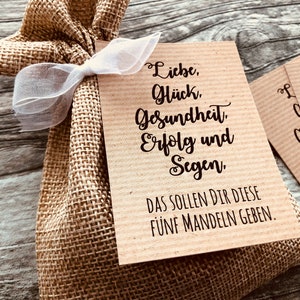 Gastgeschenk für die Hochzeit Liebe, Glück, Gesundheit, Erfolg und Segen Bild 1