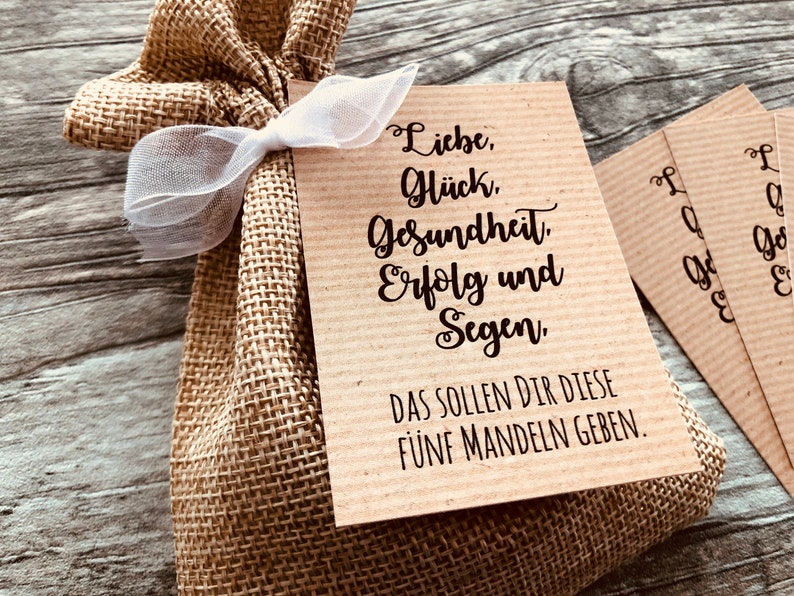 Gastgeschenk für die Hochzeit Liebe, Glück, Gesundheit, Erfolg und Segen Bild 1