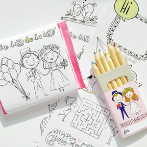色を塗るチョコレートバンド、色鉛筆付き、お子様へのゲストギフト、お子様の結婚式のアクティビティ、結婚式のサプライズバッグ