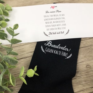 Socken für den Brautvater zur Hochzeit Gegen kalte Füße, Geschenk Bild 3