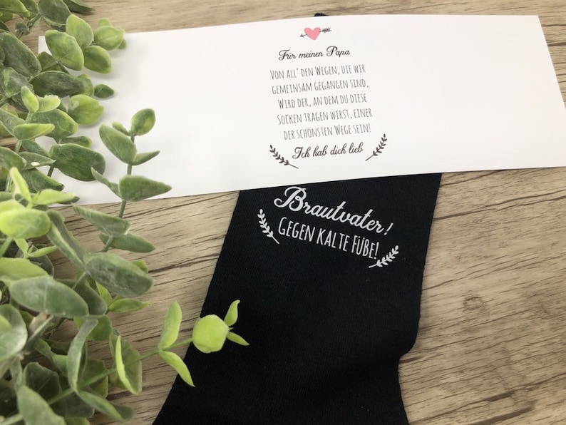 Socken für den Brautvater zur Hochzeit Gegen kalte Füße, Geschenk Bild 3