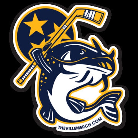 Nashville Hockey Catfish Sticker Decal 5.5 Tall Etsy