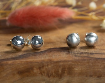 Silver Pebble Studs, Argentium Sterling Silver Studs, Solid Silver Pebble Studs