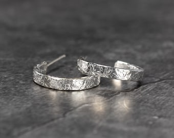 Argentium Silver Textured Hoops