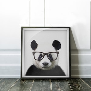 Geek Nerd Panda - Print / Home Decor / Wall Art / Poster / Gift / Birthday / Panda Lover Gift / Animal print
