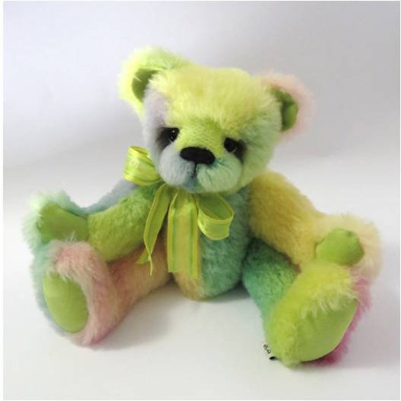 rainbow coloured teddy bear