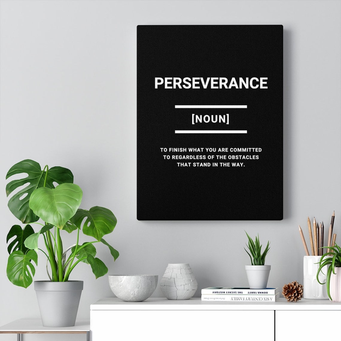 Perseverance Canvas Wall Art Inspirational Quote Canvas Etsy