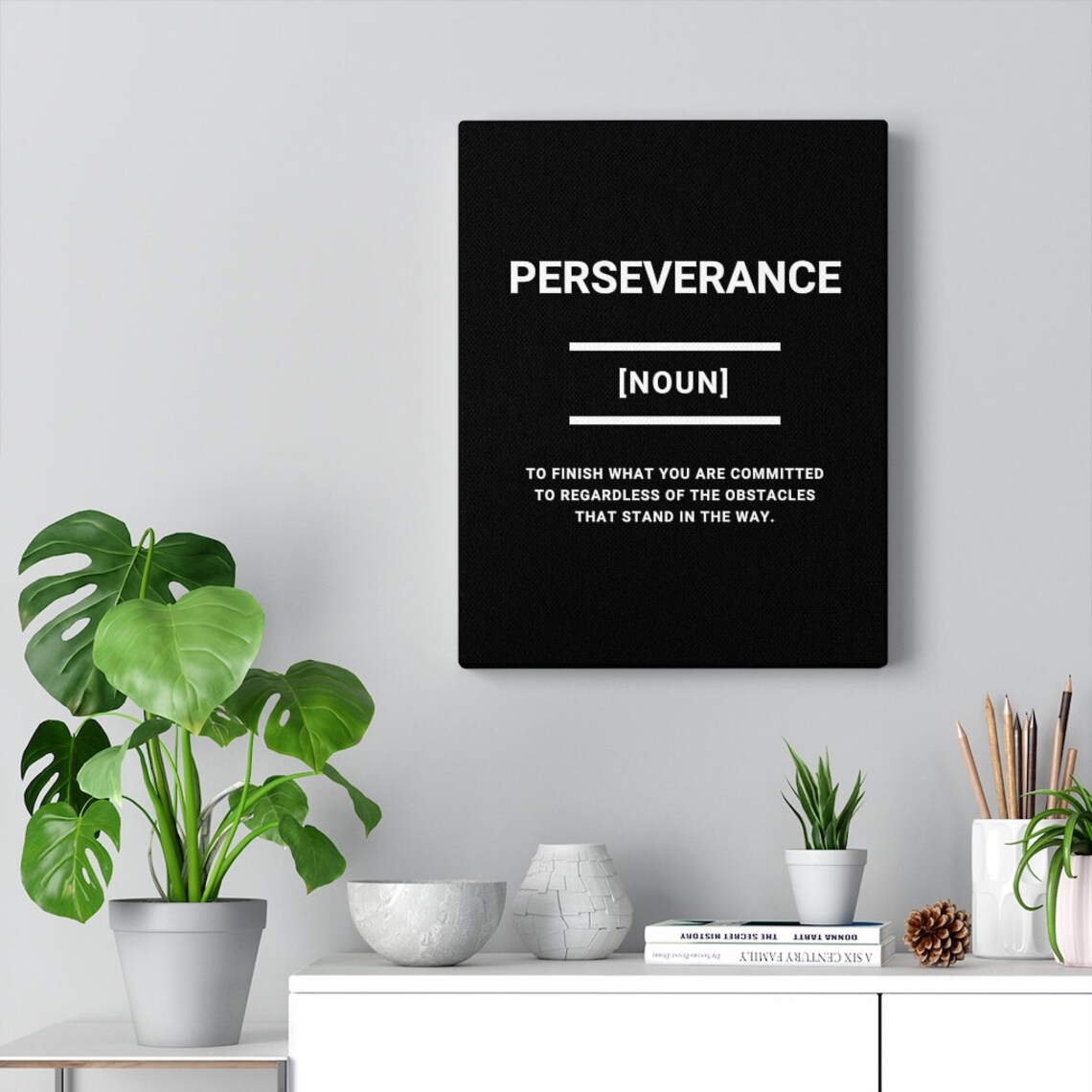 Perseverance Canvas Wall Art Inspirational Quote Canvas Etsy