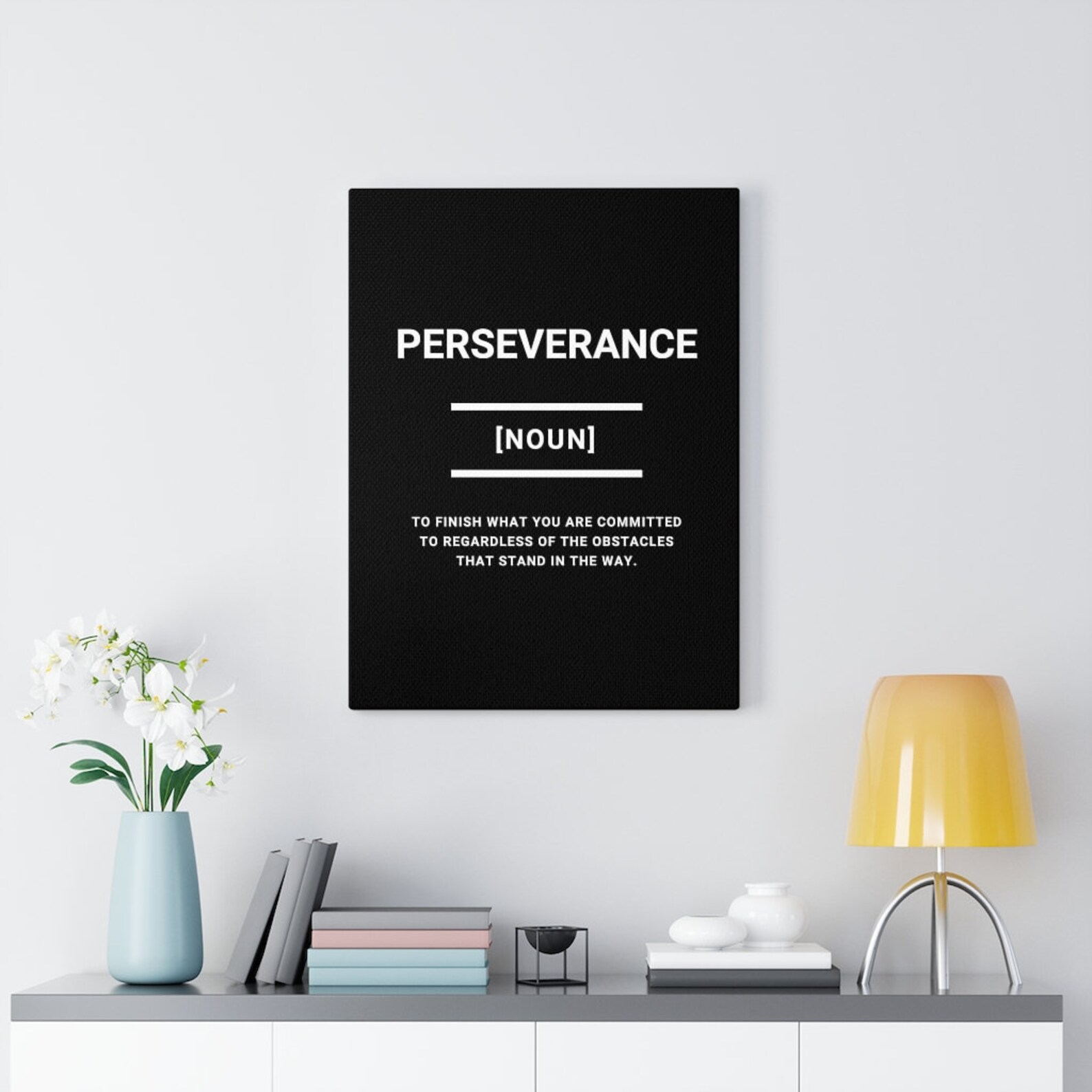 Perseverance Canvas Wall Art Inspirational Quote Canvas Etsy