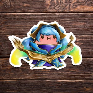 Sona Kawaii Potato Sticker League of Legends Cute Gamer LoL Art Fun Whimsical Stickers Decor Decal Vinyls for Laptop Water Bottle Notebook
