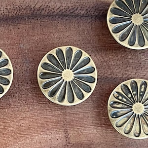 17mm Bronze Aster Floral Metal Rivet (2 Rivets or 6 Rivet set with tool)