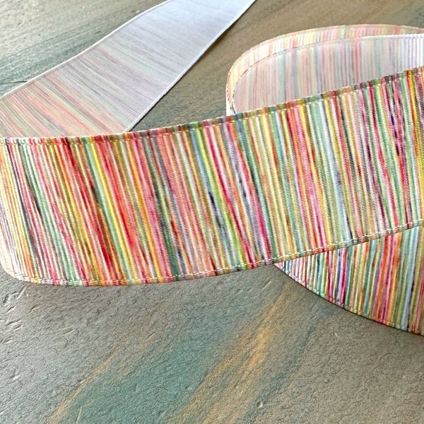 Rainbow Streaks Grosgrain Ribbon 10mm 16mm 25mm Pastel Striped Ribbon Trim for Pride Month or Mermaid Clothes Pink Rainbow Pretty Ribbon