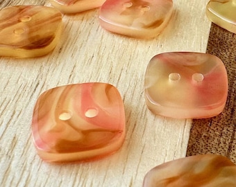 Peach Resin Buttons 11mm 2 Eye (10 or 30 Piece set)