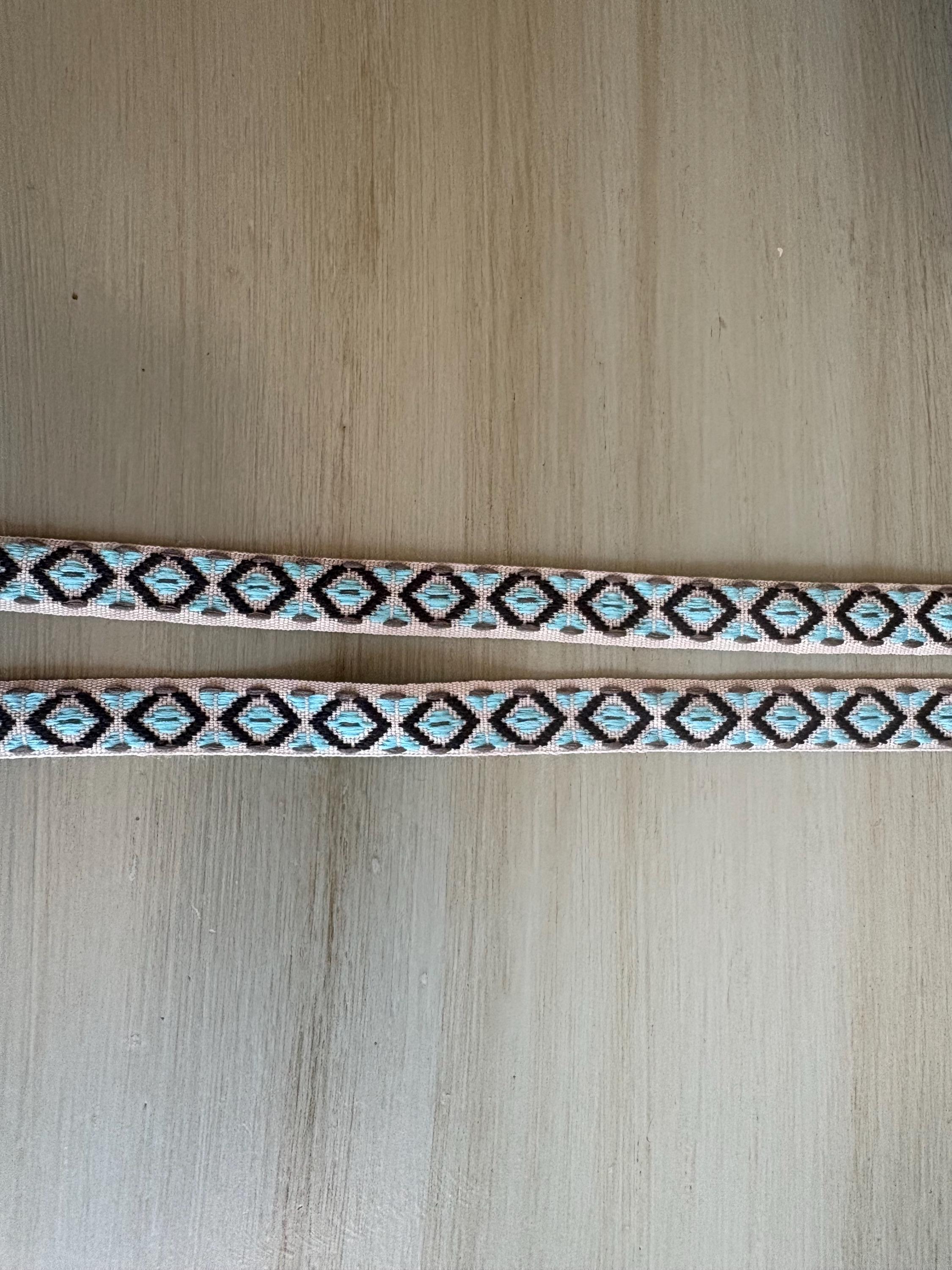 Jacquard Ribbon Blue Diamond Patterned, 10mm Width (2 Yard Bundles) - Etsy