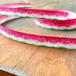 Watermelon Stunner Grosgrain Ribbon 10mm Sliced Watermelon Seed Ribbon Decor Summer Picnic Food Fruit Trim