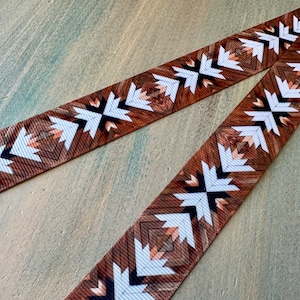 Tribal Journey Brown Grosgrain Ribbon 10mm 16mm 25mm width