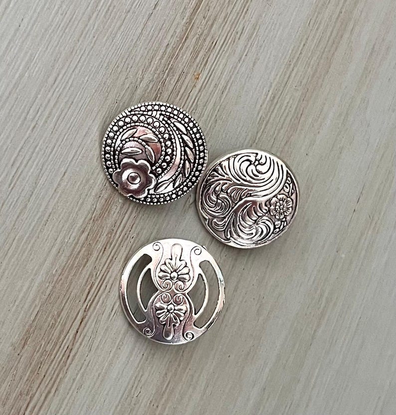 Silver Neck Button Silver Metal Assorted Shank Buttons 17mm Width, (2 or 6 Piece Set) - Etsy