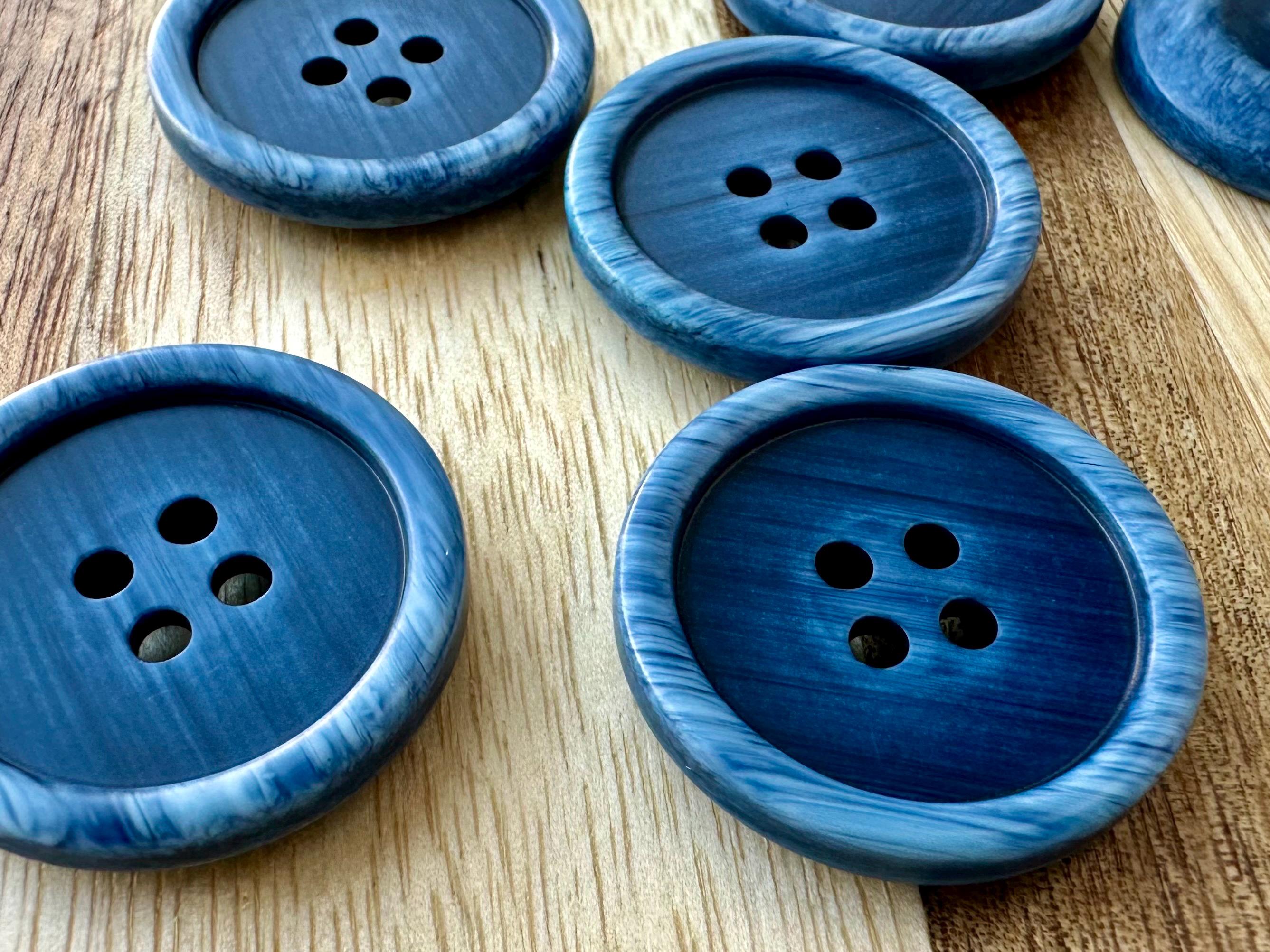 Denim Blue Organic Polymer Buttons 25mm 4 Eye Fastener 6 Piece Set Etsy Denim Blue Organic Polymer Buttons 25mm 4 Eye Fastener 6 Piece Set Etsy