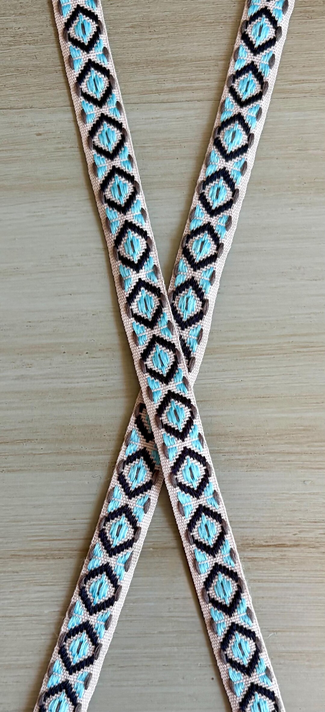 Jacquard Ribbon Blue Diamond Patterned, 10mm Width (2 Yard Bundles) - Etsy