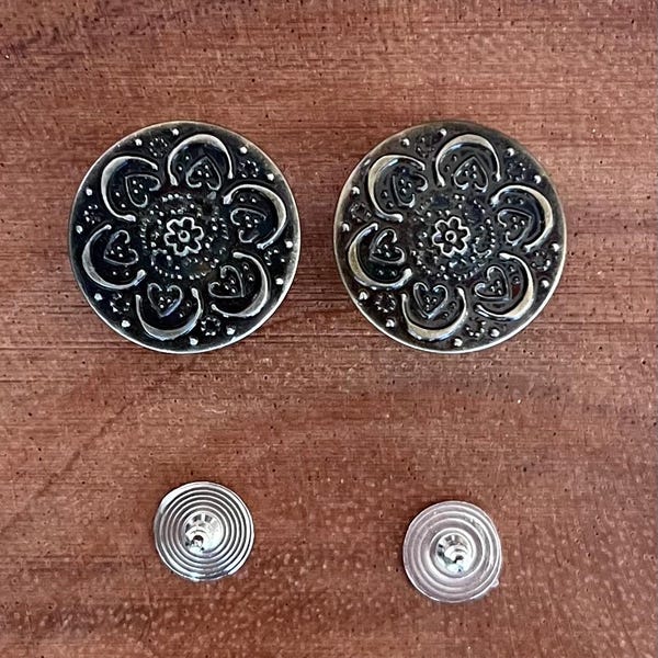 Dark Bronze Flower Metal Rivet Button 17mm (2 piece or 6 piece with Tool)