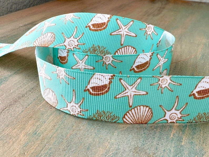 Shell Ribbons Seashell Sands Mint Green Grosgrain Ribbon 16mm 25mm - Etsy