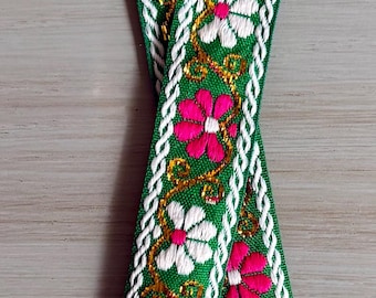 18mm - Jacquard Flowers Embroidered Ribbon 18mm (1 Yard or 3 Yard Bundle)