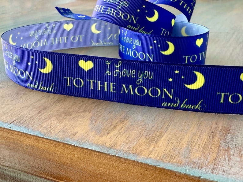 I Love You to the Moon and Back Grosgrain Ribbon 22mm - Etsy