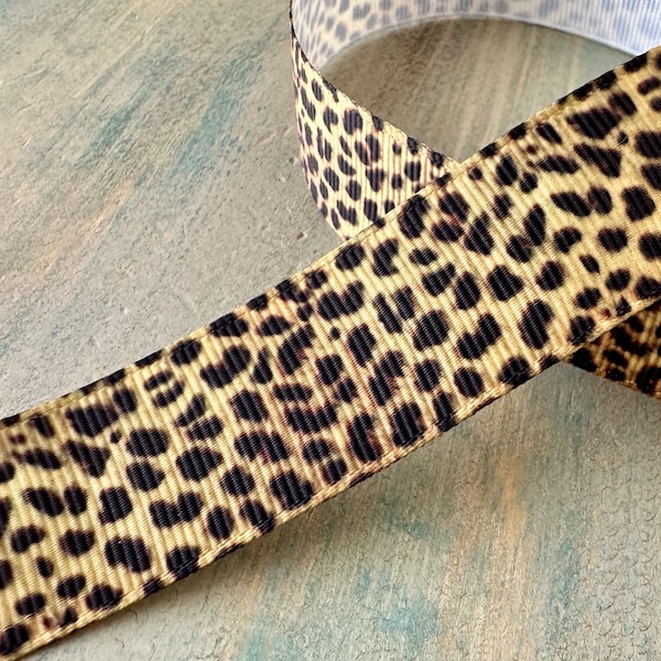 Jungle Cat Grosgrain Ribbon 10mm 16mm 22mm Zoo Animal Safari Theme Party Decor Cheetah Ribbon Jaguar Ribbon Leopard Print